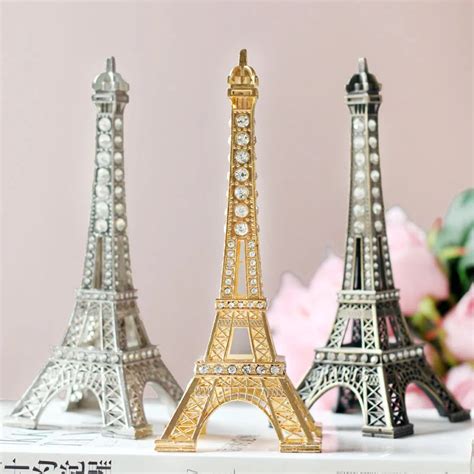 18cm Height Gold Silver 10 Colors With Diamond Paris Eiffel Tower