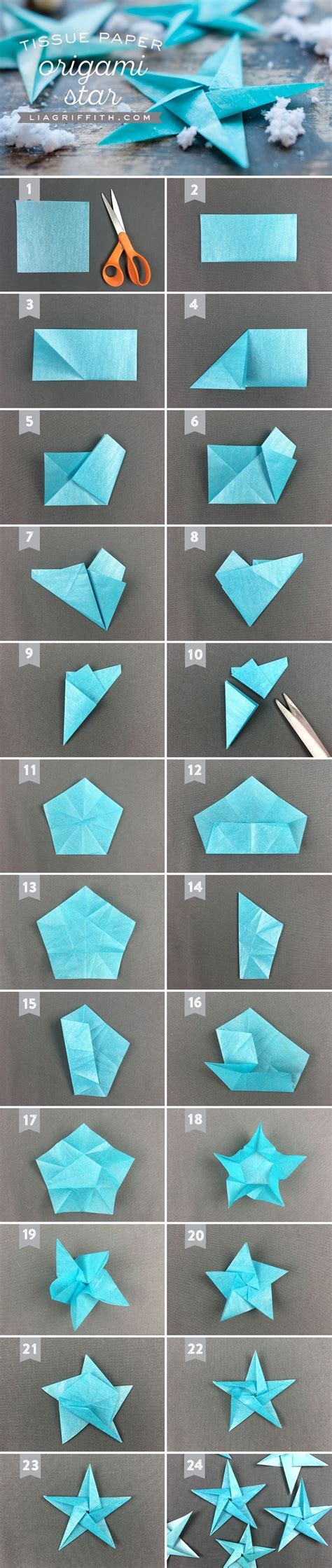Follow these easy instructions for making a dress from a dollar bill. Tissue Star Origami Christmas Ornaments | Origami ...
