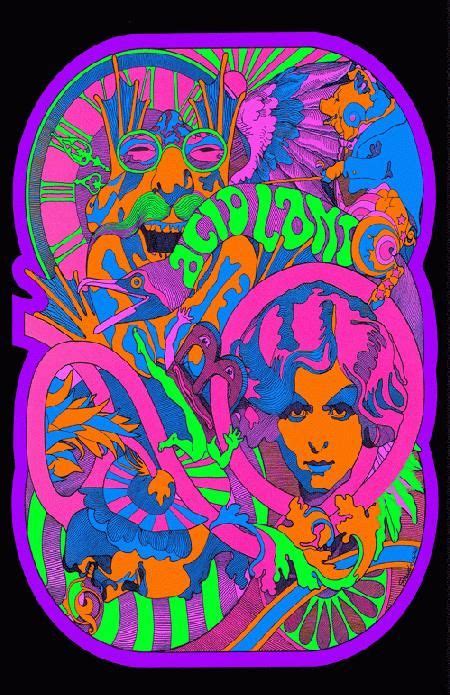 Acid Land 1967 Psychedelic Art Poster Reprint 60s Psychedelic Art