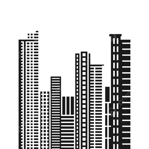 Gambar Ilustrasi Vektor Desain Datar Siluet Kota Perkotaan Siluet Kota