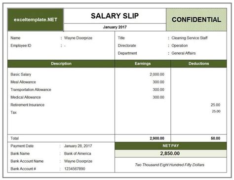 Salary Slip Template Excel Templates Payroll Invoice Template