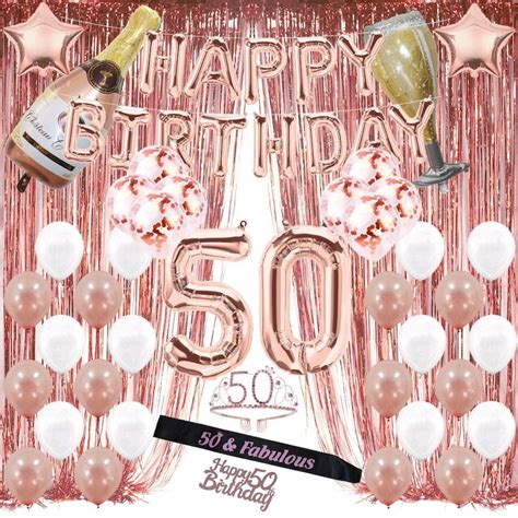 50th Birthday Decorations For Woman 50 Birthday Party Etsy