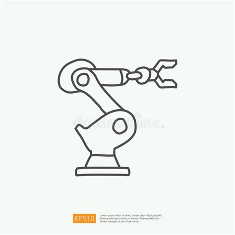 Dodle Ikon För Industriell Robotmaskin Symbolsymbol För Konstruktionsrelaterad Doodlingskontakt