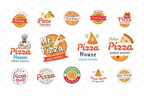 50 Pizza Italian Restaurant Logos Icons ~ Creative Market