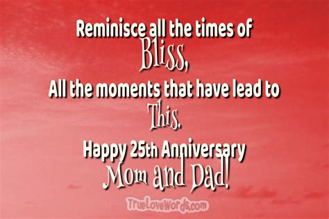 25th Wedding Anniversary Wishes For Parents Silver Jubilee Celebration