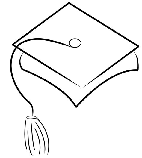 Graduation Cap Outline Clipart Best