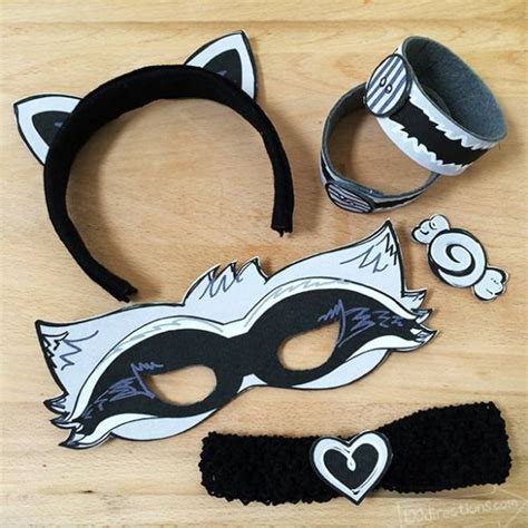 Diy Raccoon Costume With Printable Mask Raccoon Costume Homemade