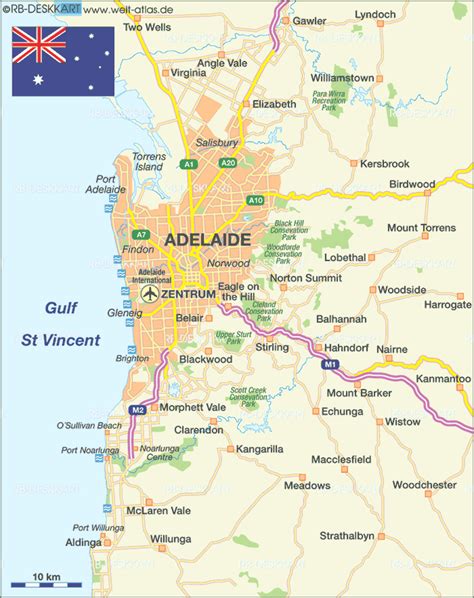 Map Of Adelaide Region Region In Australia Welt Atlasde