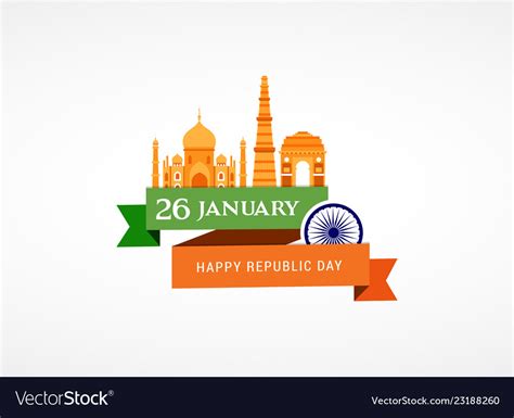 Indian Republic Day Concept Design Banner Poster Vector Image