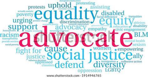 Advocate Word Cloud On White Background Stock Vector Royalty Free