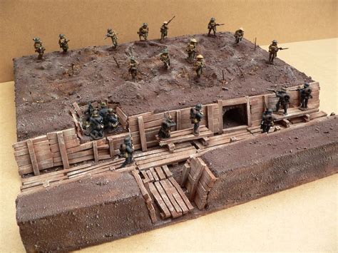wwi diorama with military figures