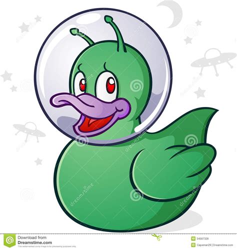 Alien Rubber Duck Cartoon Character Stock Vector Image