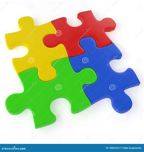 Four Color Puzzle Pieces Stock Illustration Illustration Of Connect