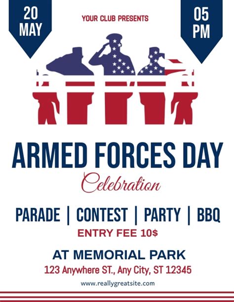 Armed Forces Day Celebration Flyer Template Postermywall