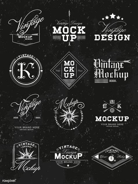 Set Of Vintage Mockup Logo Design Vector Free Image By