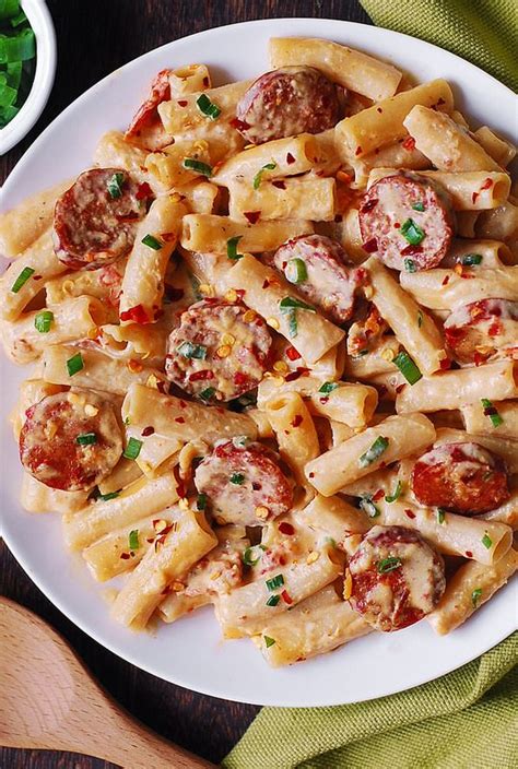 By the time work, school, and activities are over for the day, i'm ready to sit down and relax. Creamy Mozzarella Pasta with Smoked Sausage | Sausage ...