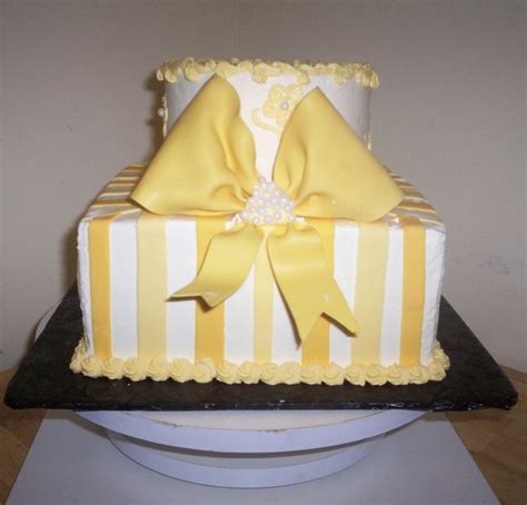 Yellow Bow Cake Bow Cakes Fondant Bow Cake