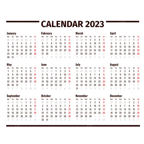 Schwarzer Einfacher Kalender 2023 Kalender Kalender 2023 Kalender