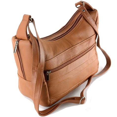 Womens Genuine Leather Purse Mid Size Multiple Pocket Shoulder Bag Handbag New 803698661061 Ebay
