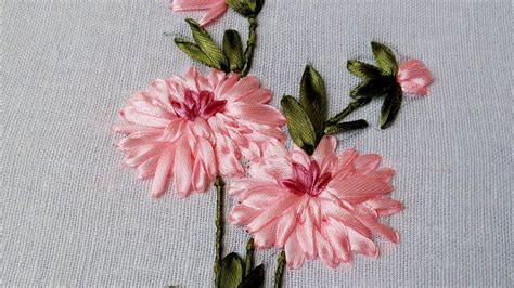 Ribbon Embroidery Flower By Hand Beautiful Ribbon Work Handiworks