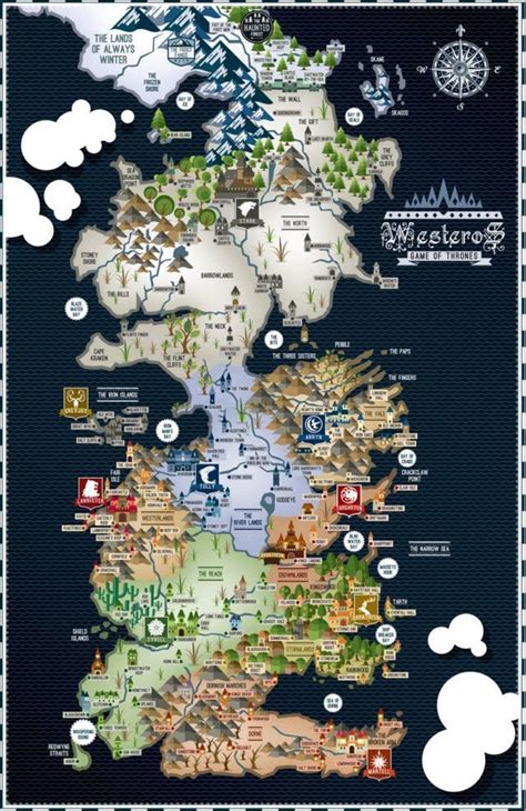 Game Of Map Of Westeros And Game Of Thrones On Pinterest