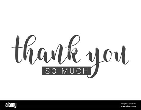 Vector Illustration Handwritten Lettering Of Thank You So Much