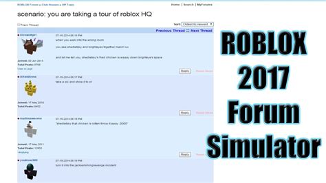 Roblox 2017 Forum Simulator Youtube
