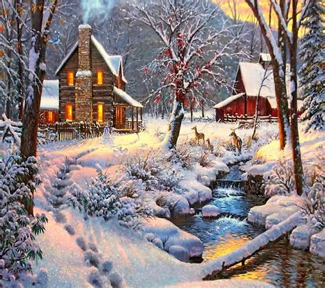 Pin By Wendy Shouse On Paintings Winter Landscape Winter Painting