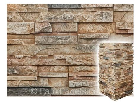 Dry Stacked Stone Columns Natural Look Easy Assembly Faux Panels