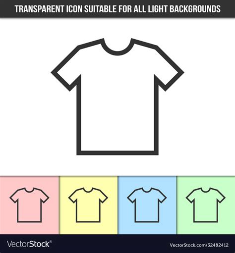 Simple Outline Transparent T Shirt Icon Royalty Free Vector