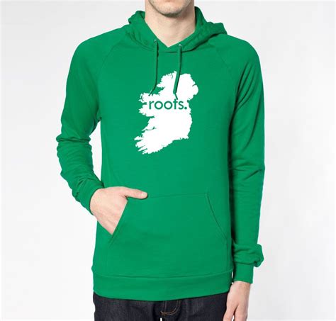 Ireland Roots Map American Apparel Pullover Hoodie Unisex