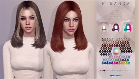 Miranda Hairstyle Requires The Chromatic Collection 1 ΛΝΤΟ Sims 4