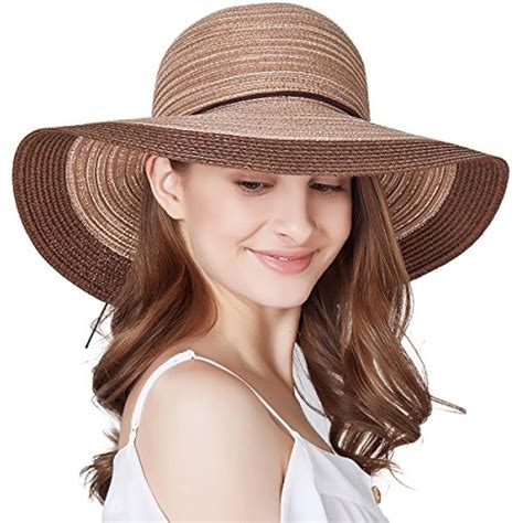 Women Floppy Sun Hat Summer Wide Brim Beach Cap Packable Cotton Straw