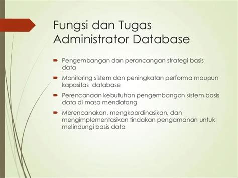 Database Administrator Dan Fungsinya