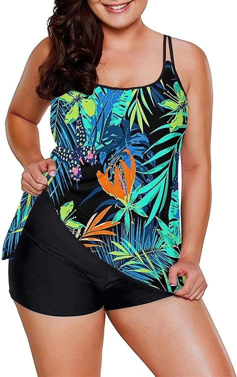 lalagen womens plus size tankini swimsuit two piece bathing suits swim tank top with