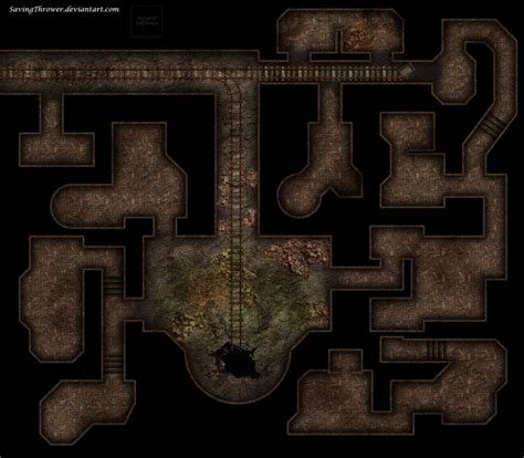 Clean Mine Dungeon Battlemap For Dnd Roll20 By Savingthrower Dnd