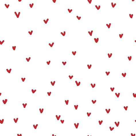 Red Hearts On White Background Seamless Pattern Endless Texture For
