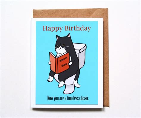 Cat Birthday Card Funny Birthday Card Cat Lover Card Cat Etsy Canada