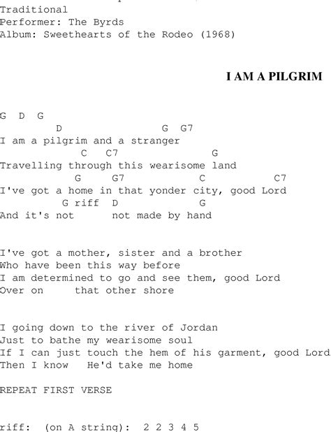 I Am A Pilgrim Christian Gospel Song Lyrics And Chords