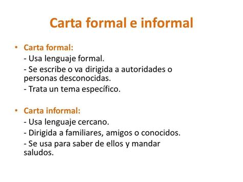 Diferencias De La Carta Formal E Informal Prodesma