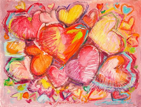 Original Abstract Acrylic Painting All Kinds Of Love 6 X 8 On Paper