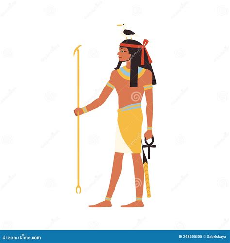 Geb The Egyptian Ancient God Of The Earth Flat Vector Illustration