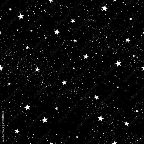 Seamless Pattern With Stars Hand Drawn Stars Texture Night Starry Sky