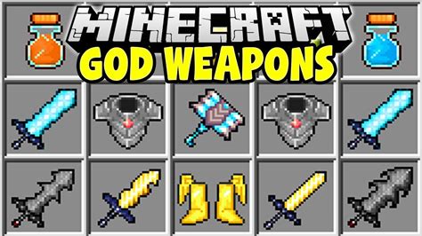 Minecraft God Weapons Mod Powerful Minecraft Swords And Armor Youtube