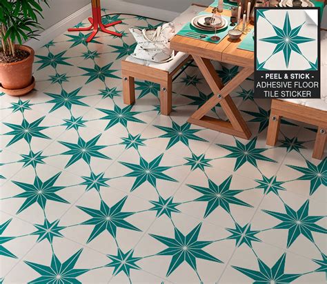 Turquoise Floor Decals Vinyl Tile Stickers Floor Tile Etsy Uk