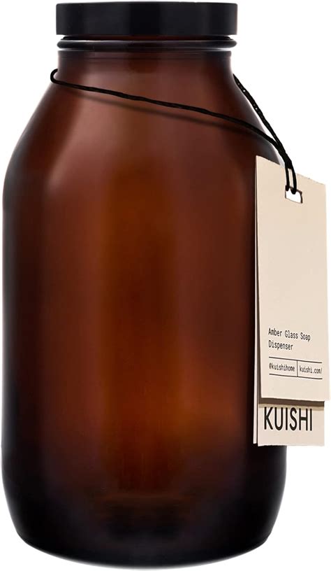 Kuishi 250ml Brown Amber Glass Storage Jars Black BPA Free Plastic Lid