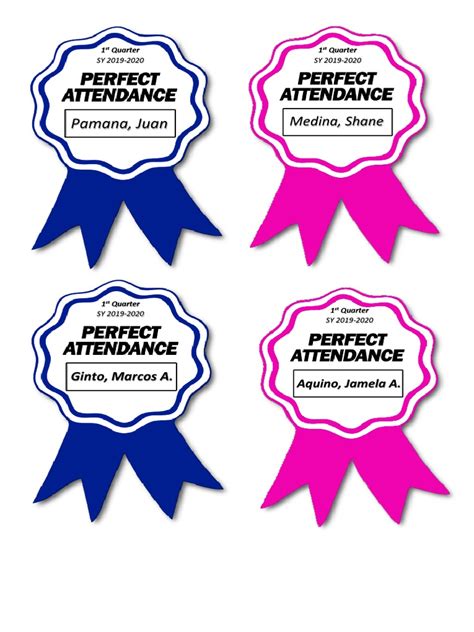 Perfect Attendance Pdf