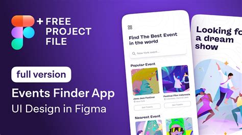Figma Tutorial Full Ver Events Finder App Ui Design In Figma Free Figma Template Youtube