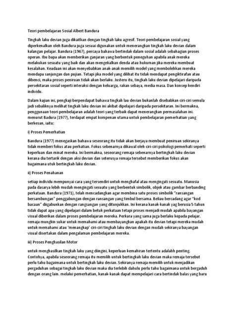 Pdf | one of many ways of conceiving individual personality is by observing and analyzing his or her behavior. Teori Pembelajaran Sosial Albert Bandura