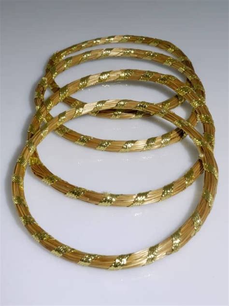 Golden Grass Capim Dourado Bangle Bracelet Salvador Guidebook Mommy Jewelry Handmade